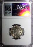 India-Republic Copper-Nickel 1957 (B) 10 Naye Paise NGC MS64 KM# 24.1  (025)