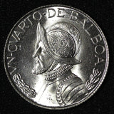 Panama Vasco Núñez de Balboa Silver (.900)  1962 1/4 Balboa GEM BU KM#11.2 (14)