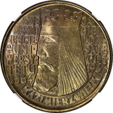 POLAND 1964 10 Zlotych Jagiello University NGC MS65 NICE TONED Y#52.1 (028)