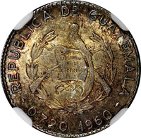 GUATEMALA Silver 1960 5 Centavos NGC MS64 Nice Toned KM# 261 (026)