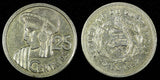 GUATEMALA Silver 1957 25 Centavos Mintage-256,729 ch.XF KM#258 (26 974)