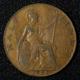 Great Britain George V Bronze 1922 1/2 Penny KM# 809 (28 886)