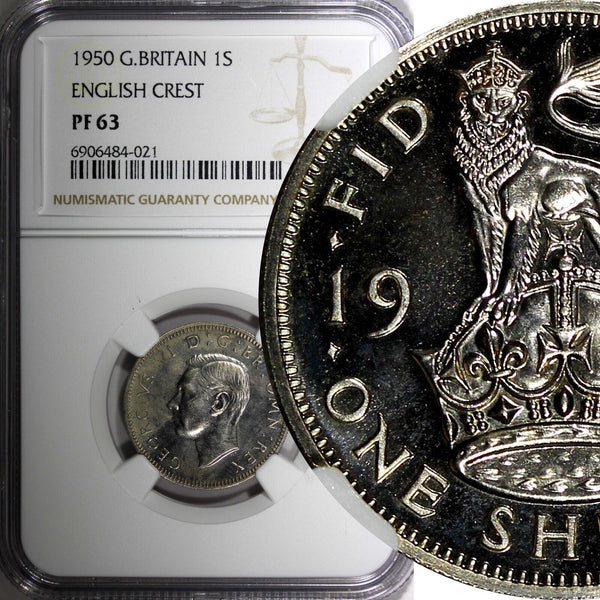 GREAT BRITAIN George VI PROOF 1950 1 Shilling English Crest NGC PF63 KM#876 (21)