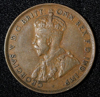 Australia George V Copper 1927 1 Penny Melbourne Mint KM# 23 (27 694)