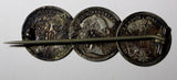 Austria Silver Pin,Brooch 1872 10 Kreuzer (3 Coins) 5.95g. KM# 2206 (29 060)