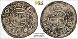 FRANCE Maine. Herbert I Denier ND (1015-1036) Hammered PCGS AU50 Dup-398 (63)