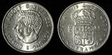 SWEDEN Gustaf VI Adolf Silver 1953 TS 2 Kronor  UNC KM# 827 (28 708)