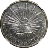 MEXICO Silver 1903 Mo AM Peso NGC UNC DETAILS KM# 409.2 (030)