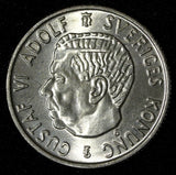 SWEDEN Gustaf VI Adolf Silver 1953 TS 2 Kronor  UNC KM# 827 (28 708)
