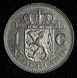 Netherlands Juliana Nickel 1968 1 Gulden 25 mm Royal Dutch XF KM# 184a (30 008)