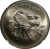BELIZE 1974 FM $1.00 Dollar Scarlet Macaw NGC MS67 MATTE TOP GRADED KM# 43 (028)