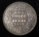 India-British Victoria Silver 1893 B incuse Rupee XF .Nice Toned KM# 492 (558)