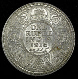 India-British George V Silver 1916 (B) Rupee Bombay Mint KM# 524 (27 328)