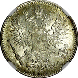 Finland Nicholas II Silver 1916 S 50 Penniä NGC MS66 GEM BU COIN KM# 2.2 (014)