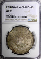 MEXICO Silver 1904 CN MH Peso Culiacan Mint NGC MS62 KM# 409 (16)