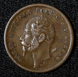 Sweden Oscar I Bronze 1858 L.A. 1 Öre KM# 687 (28 574)