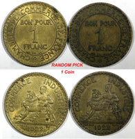 FRANCE 1922 1 Franc Chambers of Commerce KM# 876 RANDOM PICK (1 Coin) (24 940)