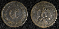 Mexico ESTADOS UNIDOS MEXICANOS Bronze 1911 Mo 1 Centavo Wide date KM# 415 (443)