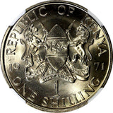 Kenya Mzee Jomo Kenyatta 1971 1 Shilling NGC MS66 TOP GRADED KM# 14 (36)