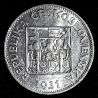 Czechoslovakia Silver 1931 10 Korun 30 mm KM# 15 (27 848)