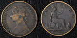 Great Britain Victoria Bronze 1891 Farthing KM# 753  (28 312)