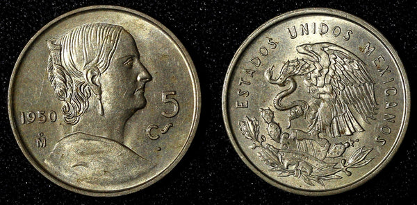 Mexico 1950 5 Centavos Josefa Ortiz de Domínguez  aUNC KM# 425 (27 708)