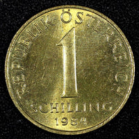 Austria Aluminum-Bronze 1984 1 Schilling GEM BU KM# 2886 (26 906)