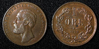 SWEDEN Oscar II Bronze 1873 L.A. 1 Ore  UNC KM# 728 (27 745)