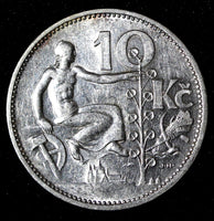 Czechoslovakia Silver 1931 10 Korun 30 mm KM# 15 (27 848)