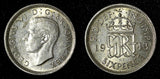 Great Britain George VI Silver 1943 6 Pence WWII Issue KM# 852 (28 468)