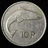 Ireland Republic Copper-Nickel 1975 10 Pence Salmon KM# 23 (28 958)