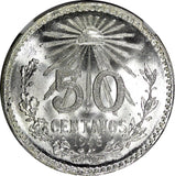 Mexico ESTADOS UNIDOS Silver 1945 M 50 Centavos NGC MS66 GEM GEM BU KM# 447 (46)