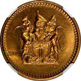 Rhodesia Bronze 1977 1 Cent NGC MS64 RD NICE FULL RED TONING KM# 10 (023)