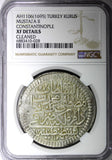 TURKEY Mustafa II Silver AH1106 (1695) 1  Kurus 38 mm NGC XF DETAILS KM# 120 (8)