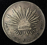 MEXICO Silver 1895 Zs FZ 8 Reales Box KM# 377.13 Ex. Coin Galleries (339)