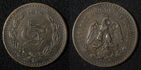 MEXICO Bronze Bronze 1914 Mo 5 Centavos 1st Year Type SCARCE DATE KM# 422 (417)