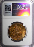 GREAT BRITAIN George V Bronze 1935 1 Penny NGC MS63 RB NICE TONING KM# 838 (03)