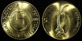 SLOVENIA 2000 5 Tolarjev Alpine Ibex UNC-BU KM#6 RANDOM PICK (1 Coin)