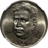 BRAZIL Oswaldo Cruz Copper-Nickel 1937 400 Reis NGC MS64 KM# 539 (030)