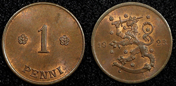 FINLAND Copper 1923 1 Penni UNC KM# 23 (24 156)