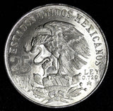 MEXICO Silver 1968 Mo  25 Pesos Olympic Games Low Rings GEM BU KM# 479.1 (987)