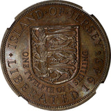 JERSEY Elizabeth II 1954 1/12 Shilling Liberat. 1945 NGC MS63 BN TOP GRADE KM#20
