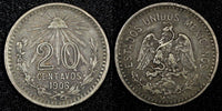 MEXICO Silver 1906 Mo  20 Centavos  Toned KM# 435 (27 054)