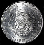 MEXICO Silver 1960 Mo 10 Pesos War of Independence 40mm ;28,88g. UNC  KM# 476(3)