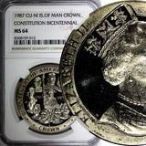 Isle Of Man Elizabeth II 1987 Crown NGC MS64 ONLY 1 GRADED HIGHEST KM# 176 (2)