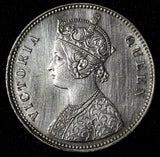 India-British Victoria Silver 1862 (B) Rupee Better Date aUNC KM# 473.1 (28 300)