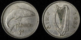Ireland Republic 1951 Florin 2 Scilling Salmon 1st Year Type KM# 15a (28 957)