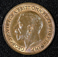Great Britain George V Bronze 1931 Farthing UNC KM# 825 (27 981)