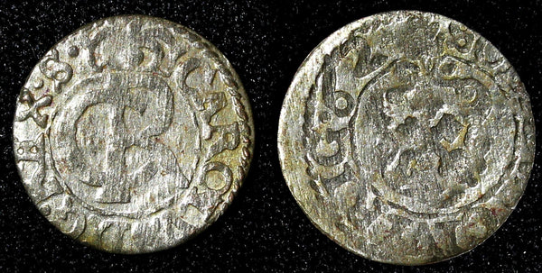 Livonia Riga CARL XI of Sweden (1660-1697)Silver 1662 Solidus,Schilling KM#55(8)