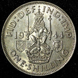 GREAT BRITAIN George VI Silver 1944 1 Shilling Scottish crest aUNC KM# 854 (170)
